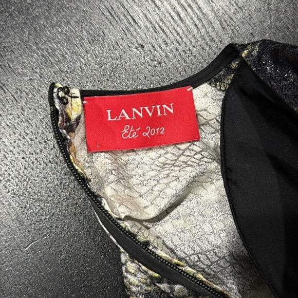 Lanvin Alber Elbaz 2012 Python Snake Sheen Sheath Silk Runway Dress - Size 38 - Picture 10 of 16